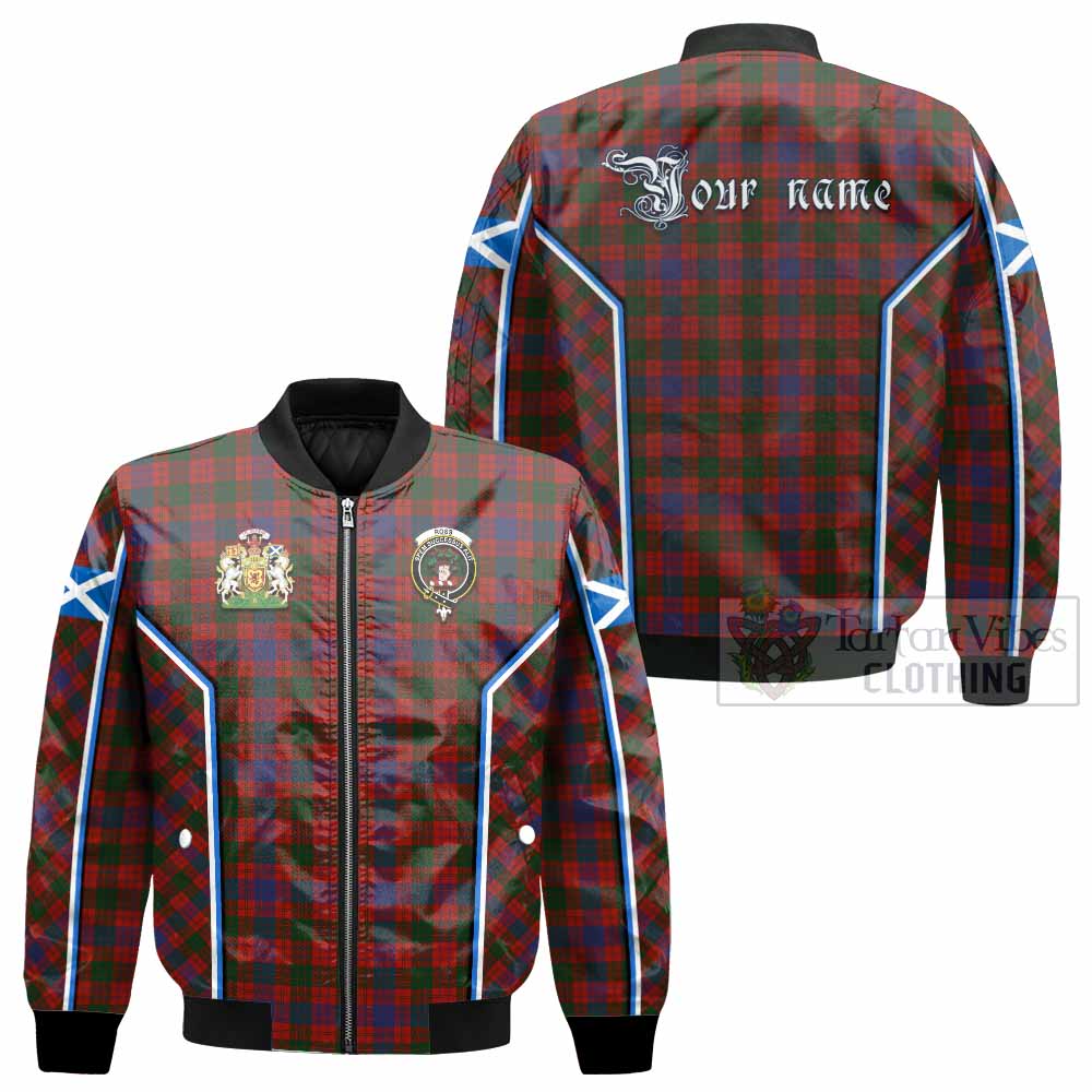Ross Tartan Crest Bomber Jacket Scotland Coat of Arm Flag Style - Tartan Vibes Clothing