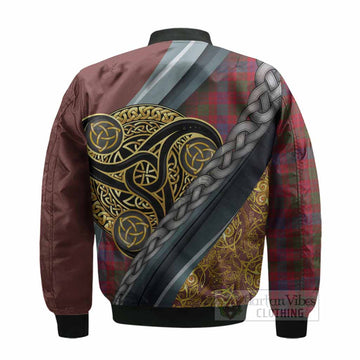 Ross Tartan Crest Bomber Jacket Scottish Triskele Celtic