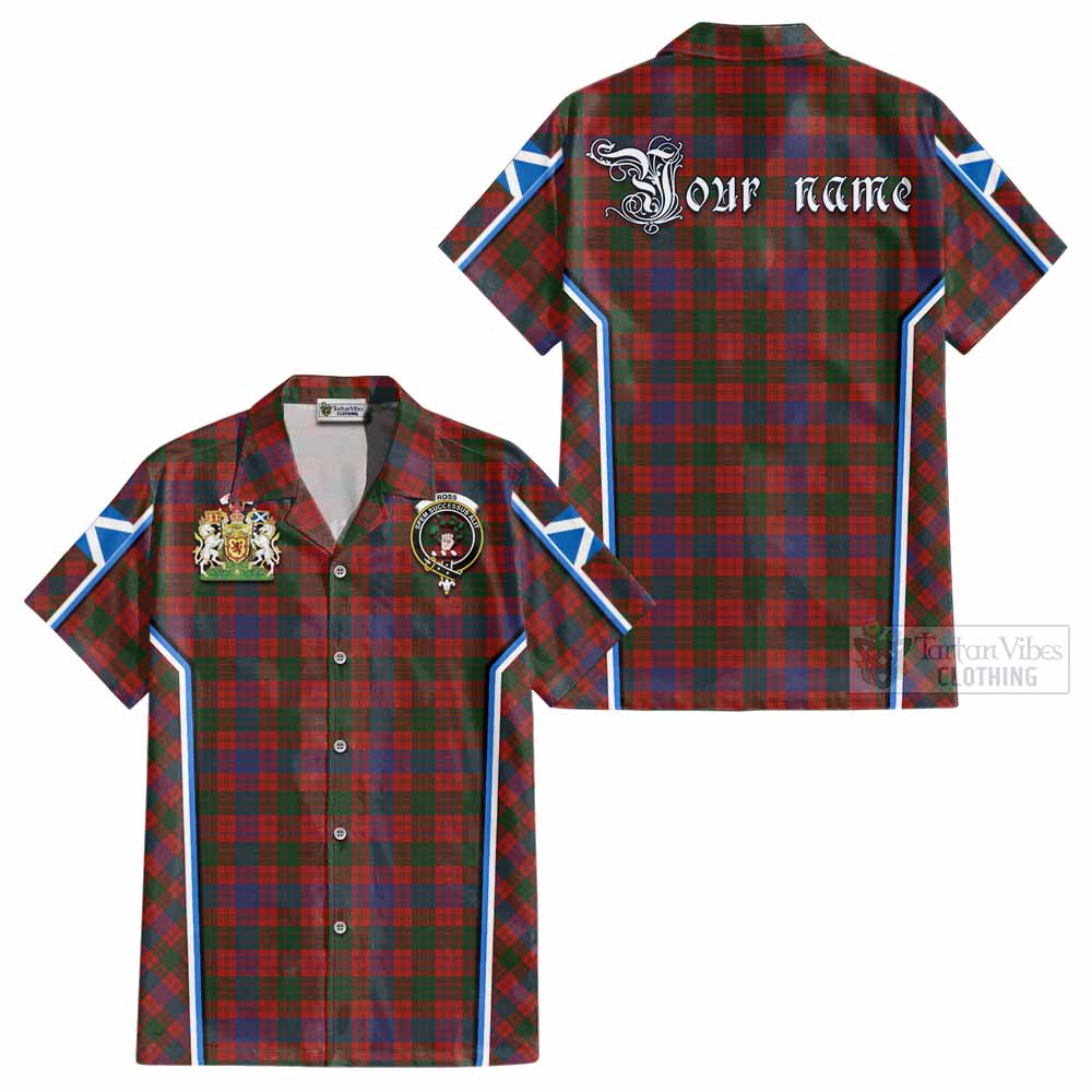 Ross Tartan Crest Cotton Hawaiian Shirt Scotland Coat of Arm Flag Style - Tartan Vibes Clothing
