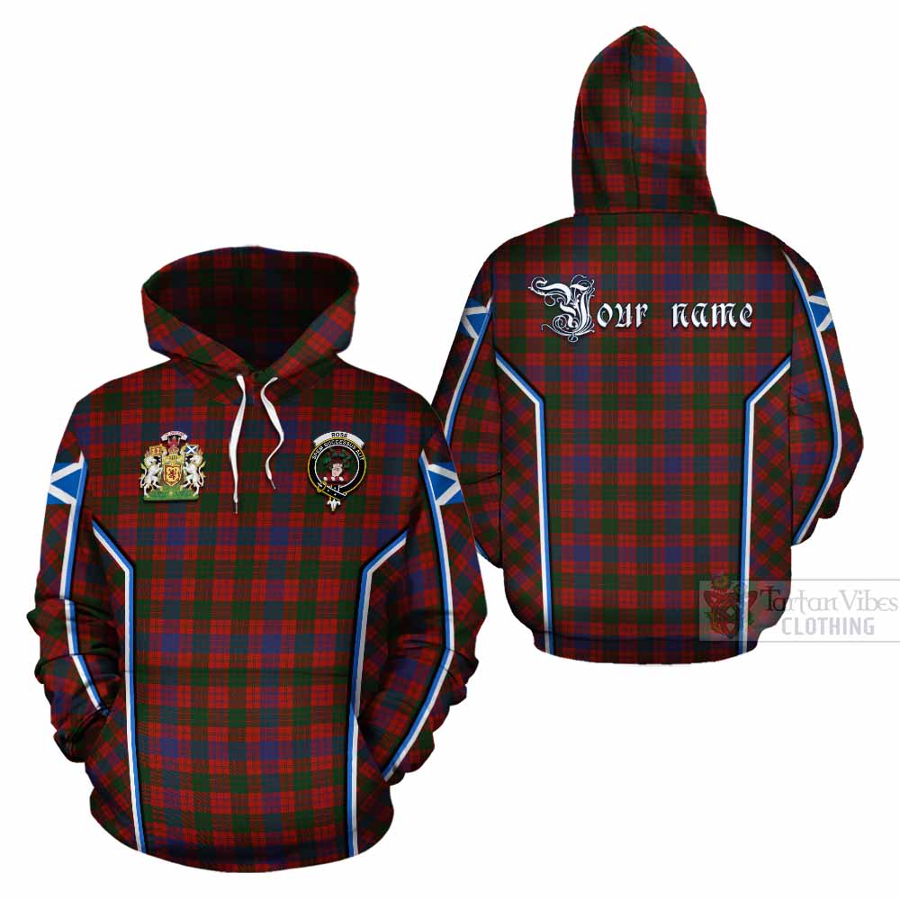 Ross Tartan Crest Cotton Hoodie Scotland Coat of Arm Flag Style - Tartan Vibes Clothing