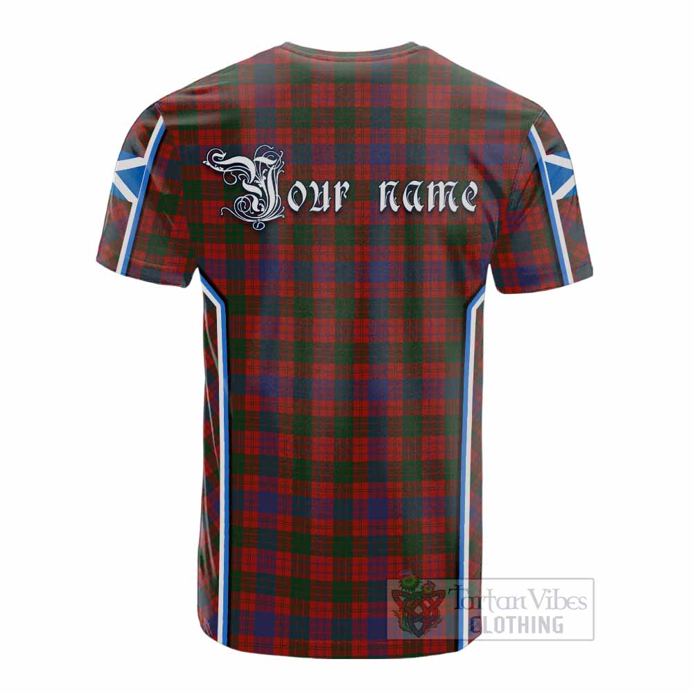 Ross Tartan Crest Cotton T-shirt Scotland Coat of Arm Flag Style - Tartan Vibes Clothing