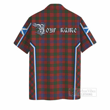 Ross Tartan Crest Hawaiian Shirt Scotland Coat of Arm Flag Style