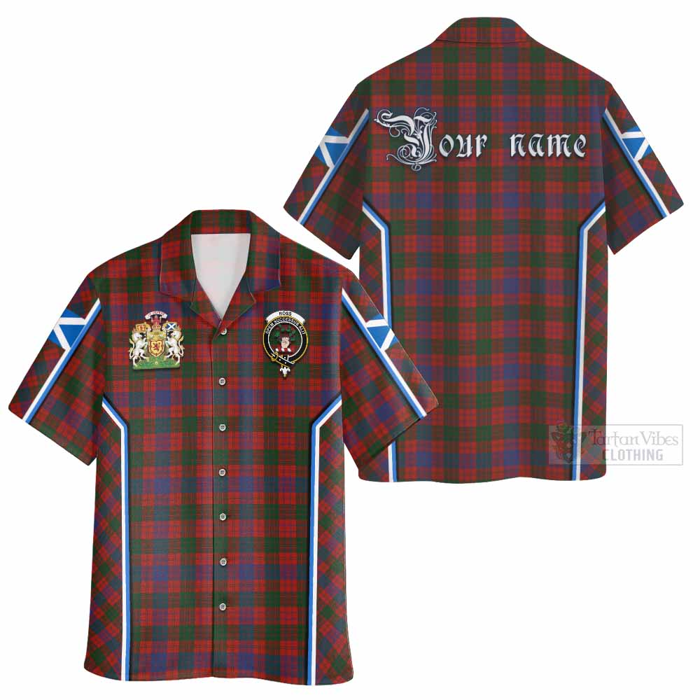 Ross Tartan Crest Hawaiian Shirt Scotland Coat of Arm Flag Style - Tartan Vibes Clothing