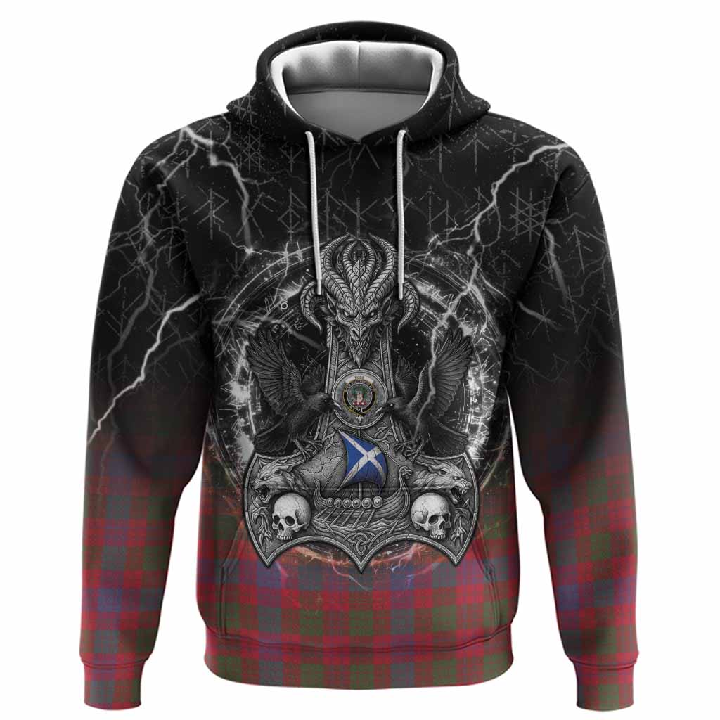 Ross Tartan Crest Hoodie Celtic Odin's Raven Legacy