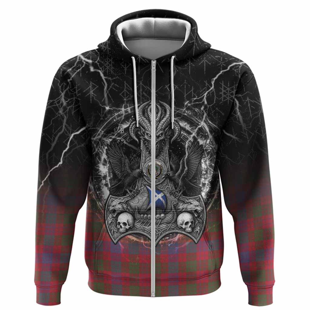 Ross Tartan Crest Hoodie Celtic Odin's Raven Legacy