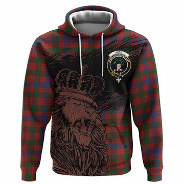 Ross Tartan Crest Hoodie Crowned Lion Heritage Style