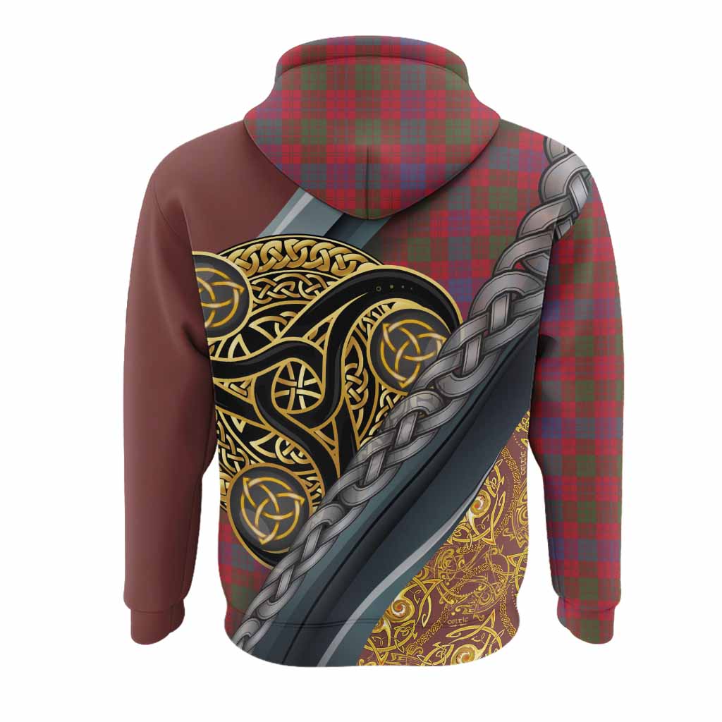 Ross Tartan Crest Hoodie Scottish Triskele Celtic