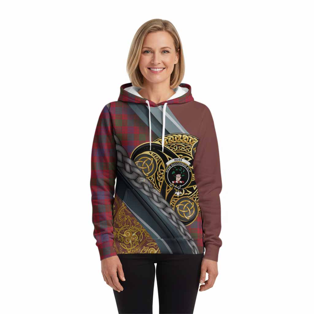Ross Tartan Crest Hoodie Scottish Triskele Celtic