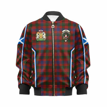 Ross Tartan Crest Kid Bomber Jacket Scotland Coat of Arm Flag Style - Tartan Vibes Clothing