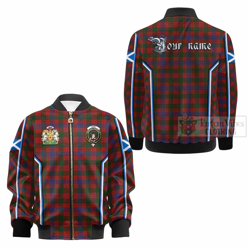 Ross Tartan Crest Kid Bomber Jacket Scotland Coat of Arm Flag Style - Tartan Vibes Clothing