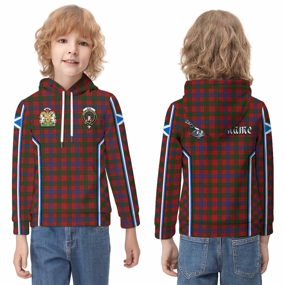 Ross Tartan Crest Kid Hoodie Scotland Coat of Arm Flag Style - Tartan Vibes Clothing