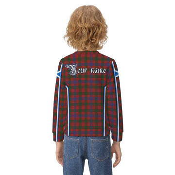Ross Tartan Crest Kid Knitted Sweatshirt Scotland Coat of Arm Flag Style - Tartan Vibes Clothing