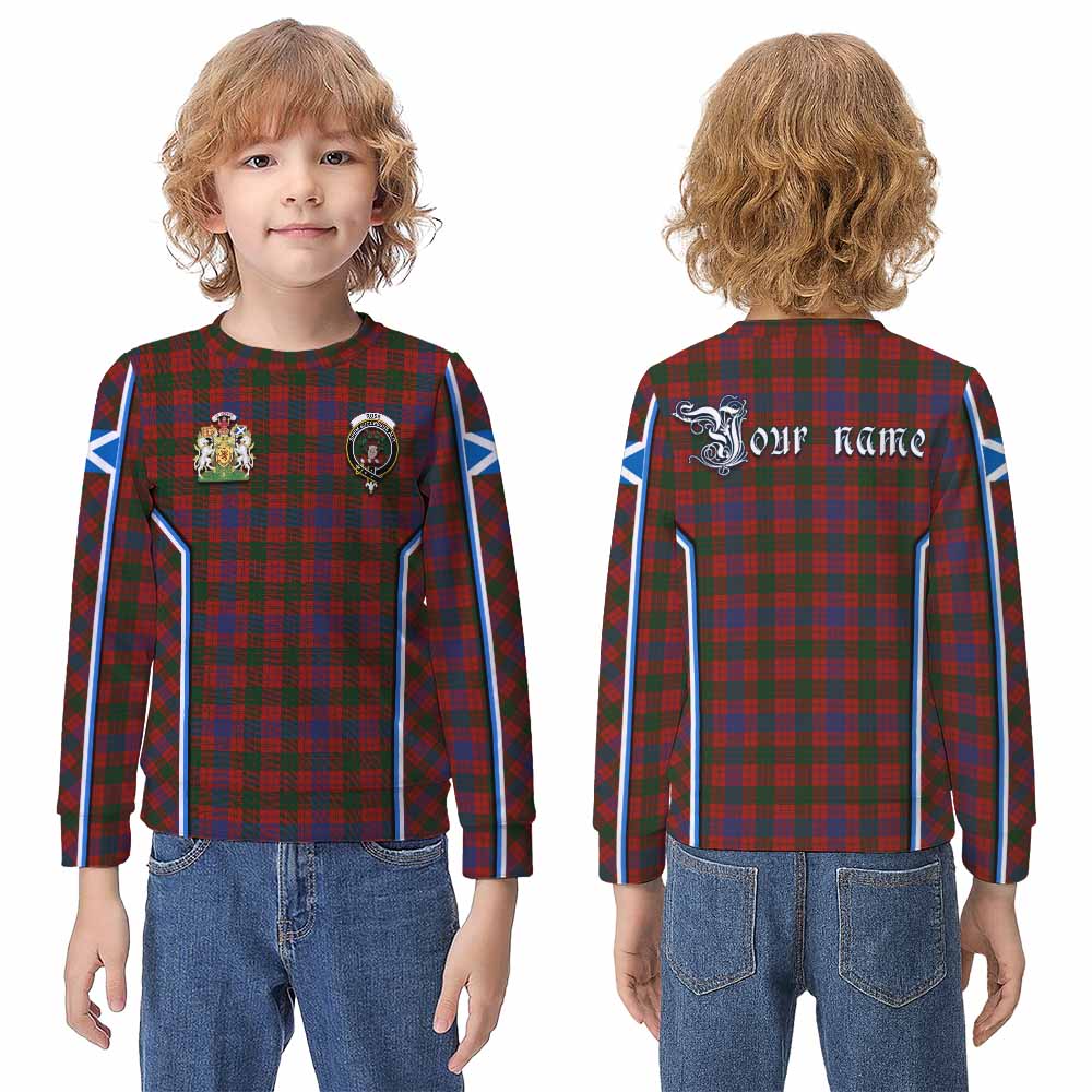 Ross Tartan Crest Kid Knitted Sweatshirt Scotland Coat of Arm Flag Style - Tartan Vibes Clothing