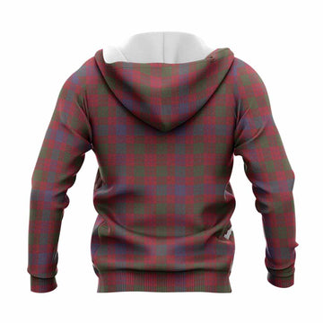Ross Tartan Crest Knitted Hoodie Ferocious Lion Style