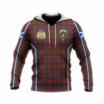 Ross Tartan Crest Knitted Hoodie Scotland Coat of Arm Flag Style - Tartan Vibes Clothing