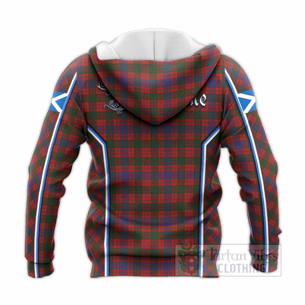 Ross Tartan Crest Knitted Hoodie Scotland Coat of Arm Flag Style - Tartan Vibes Clothing