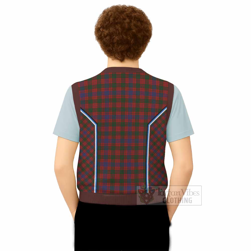 Ross Tartan Crest Knitted V-Neck Vest Scotland Coat of Arm Flag Style - Tartan Vibes Clothing