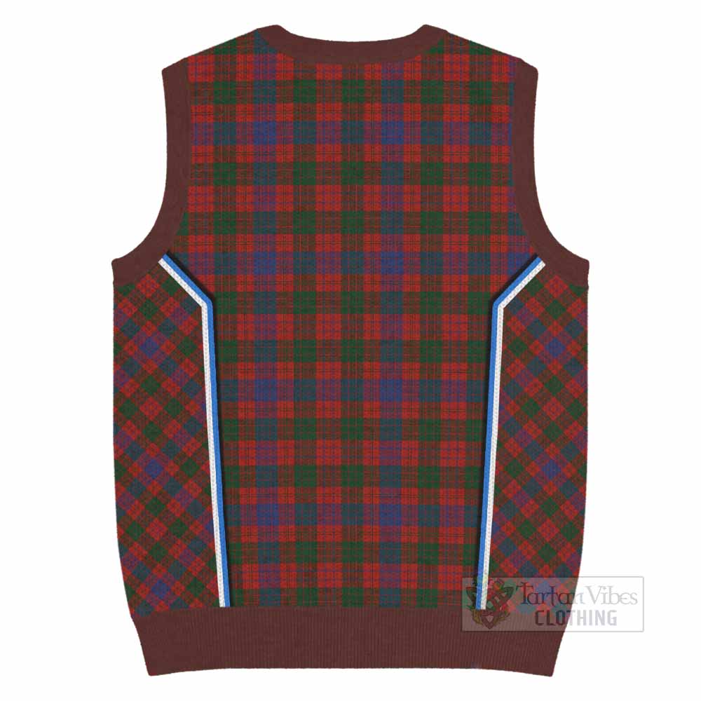 Ross Tartan Crest Knitted V-Neck Vest Scotland Coat of Arm Flag Style - Tartan Vibes Clothing