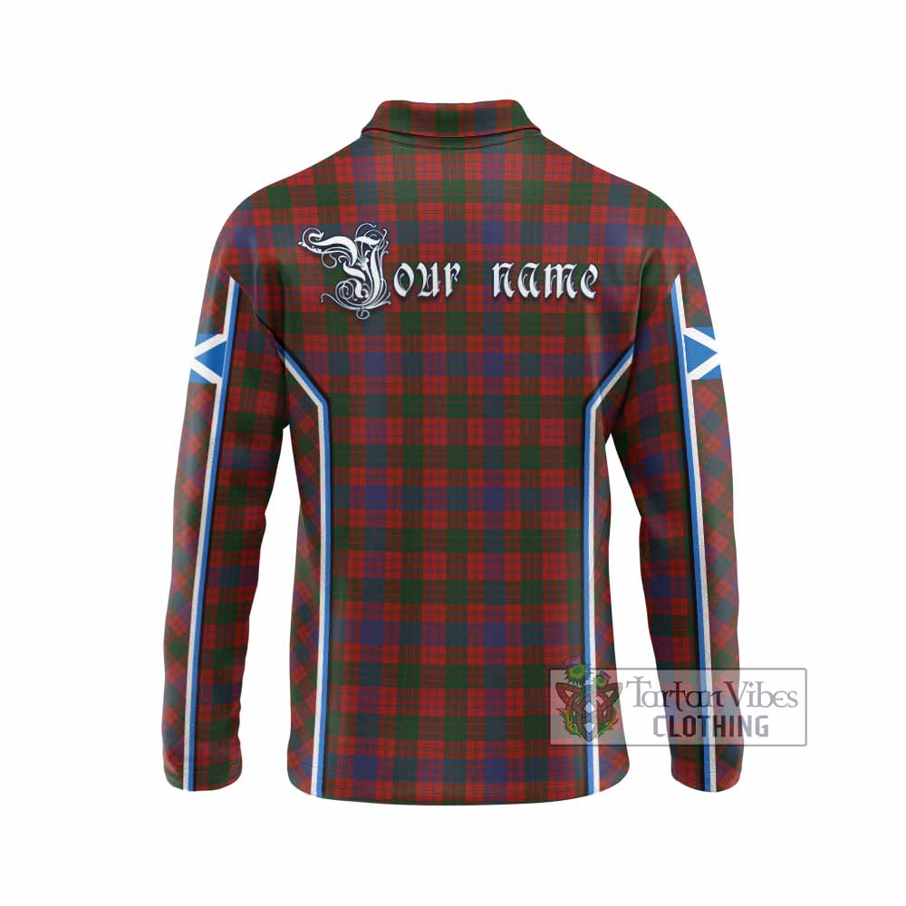 Ross Tartan Crest Long Sleeve Polo Shirt Scotland Coat of Arm Flag Style - Tartan Vibes Clothing