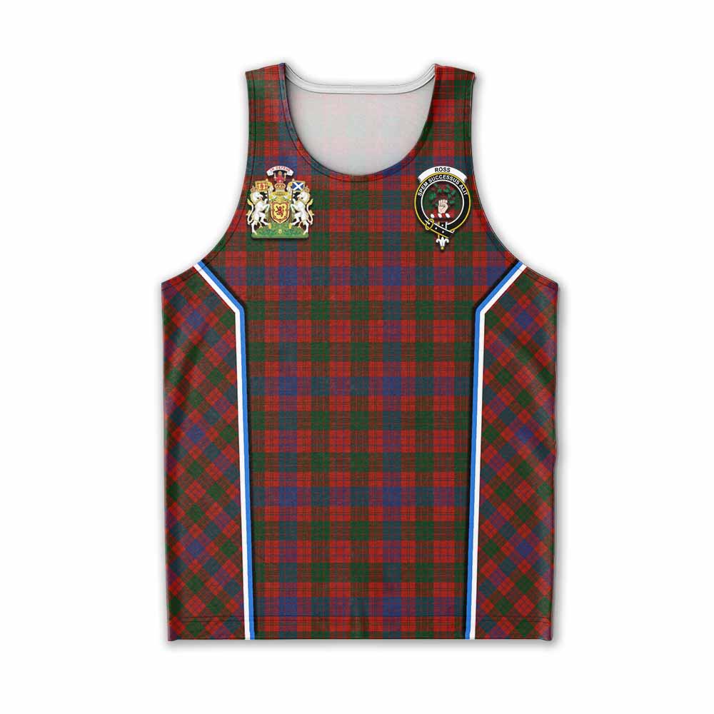 Ross Tartan Crest Men Tank Top Scotland Coat of Arm Flag Style - Tartan Vibes Clothing