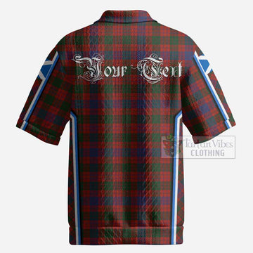 Ross Tartan Crest Men’s Polo Sweater Top Scotland Coat of Arm Flag Style