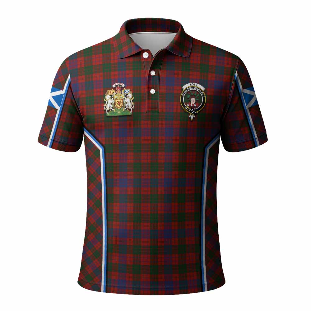 Ross Tartan Crest Polo Shirt Scotland Coat of Arm Flag Style - Tartan Vibes Clothing