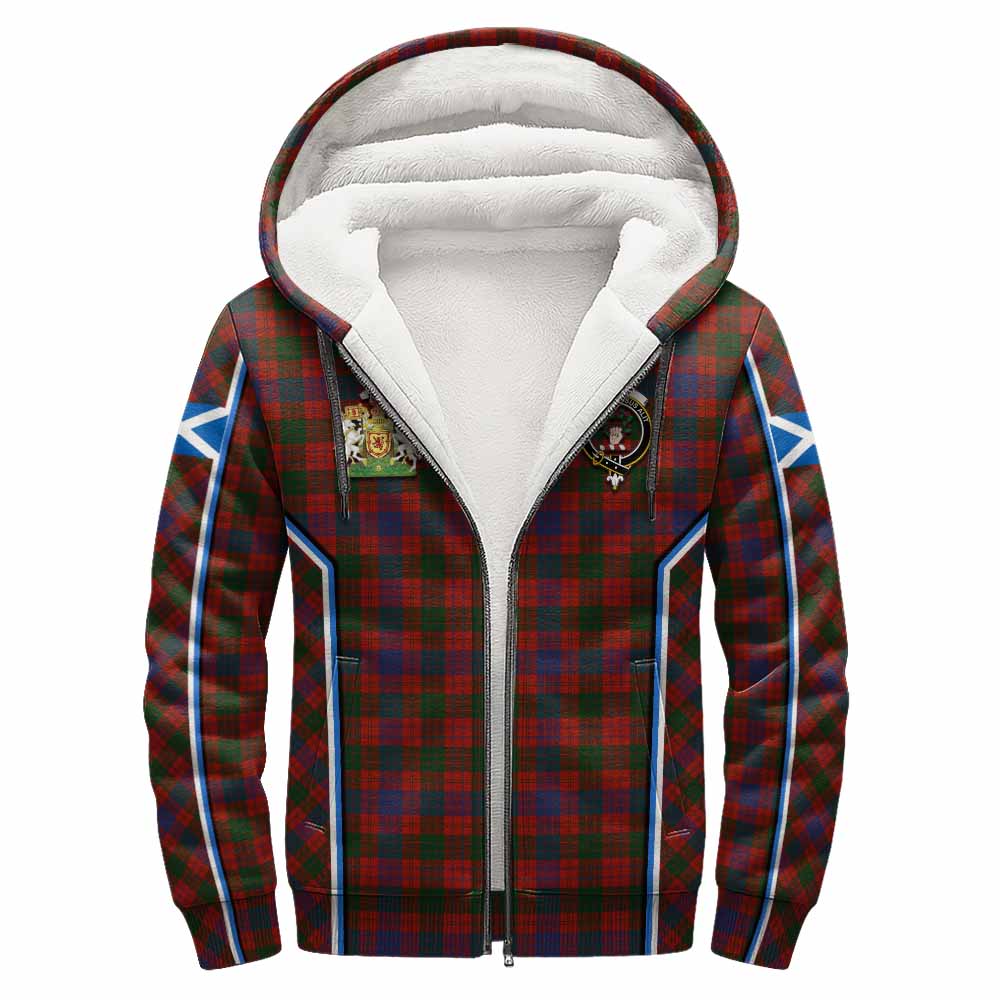 Ross Tartan Crest Sherpa Hoodie Scotland Coat of Arm Flag Style - Tartan Vibes Clothing