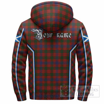 Ross Tartan Crest Sherpa Hoodie Scotland Coat of Arm Flag Style