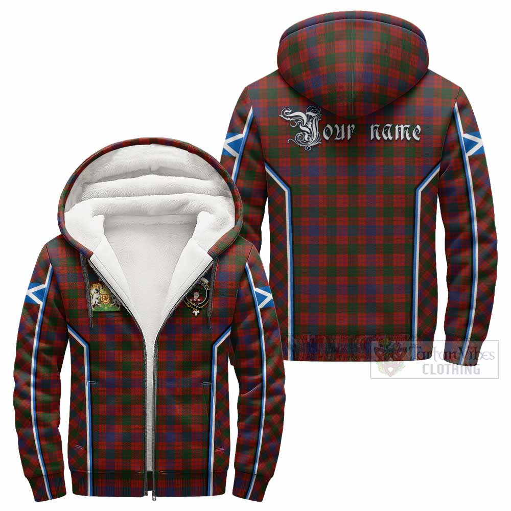 Ross Tartan Crest Sherpa Hoodie Scotland Coat of Arm Flag Style - Tartan Vibes Clothing