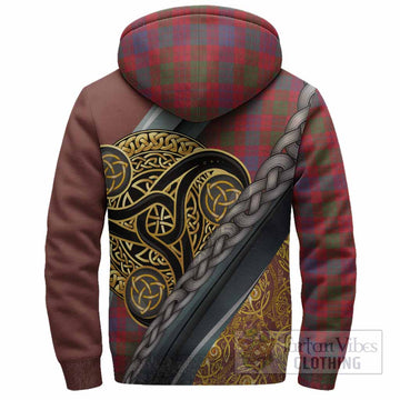 Ross Tartan Crest Sherpa Hoodie Scottish Triskele Celtic