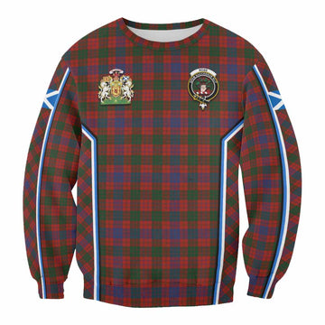 Ross Tartan Crest Sweatshirt Scotland Coat of Arm Flag Style
