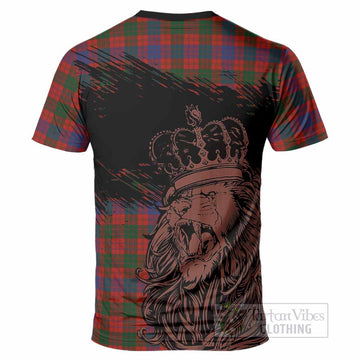 Ross Tartan Crest T-Shirt Crowned Lion Heritage Style