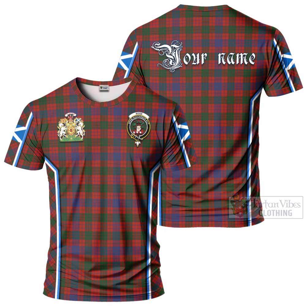 Ross Tartan Crest T-shirt Scotland Coat of Arm Flag Style - Tartan Vibes Clothing