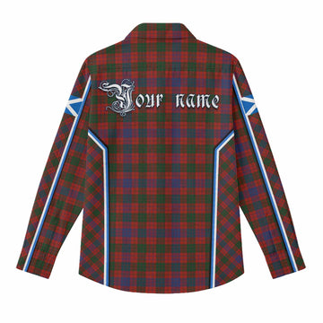 Ross Tartan Crest Women Casual Shirt Scotland Coat of Arm Flag Style