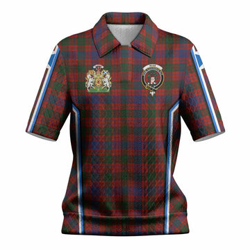 Ross Tartan Crest Women’s Polo Sweater Top Scotland Coat of Arm Flag Style