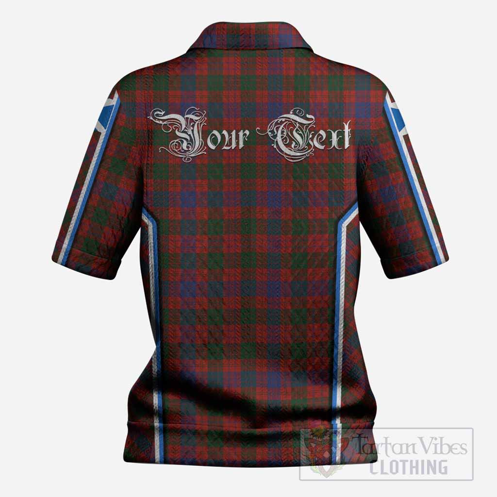 Ross Tartan Crest Women’s Polo Sweater Top Scotland Coat of Arm Flag Style
