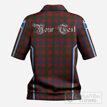Ross Tartan Crest Women’s Polo Sweater Top Scotland Coat of Arm Flag Style