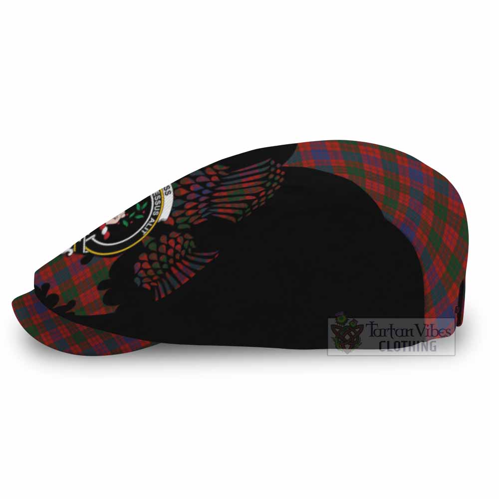 Ross Tartan Family Crest Flat Cap, Jeff Cap Scotland Thistle Floral