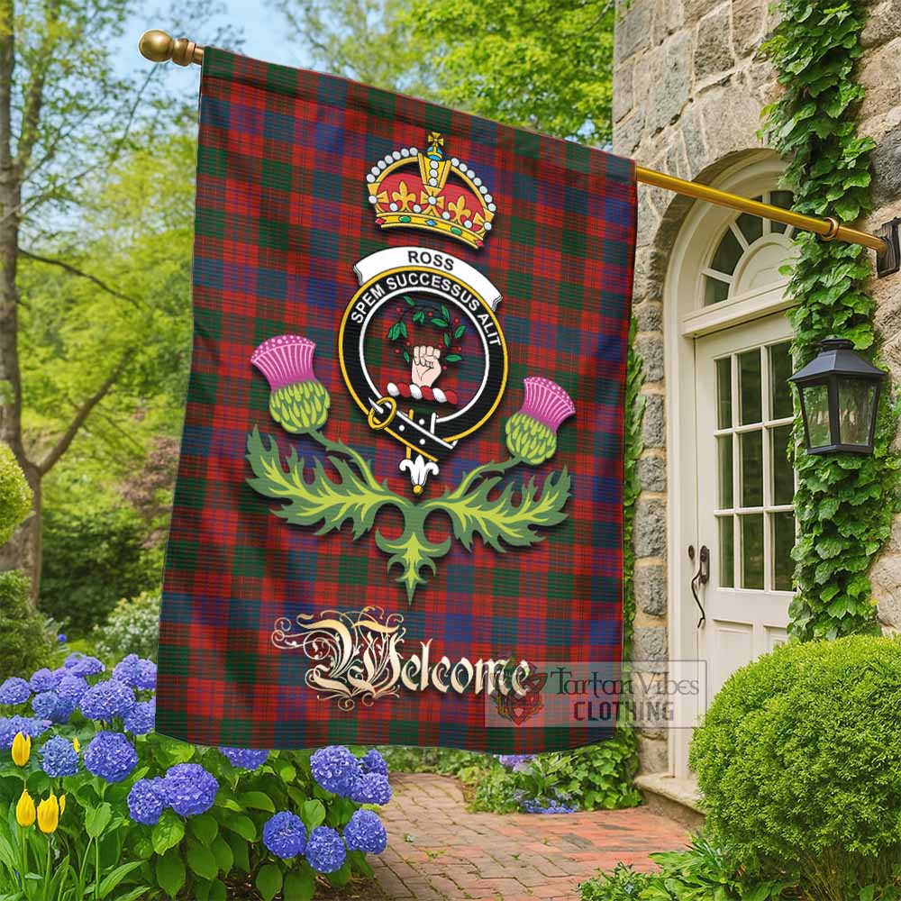 Ross Tartan Family Crest Garden Flag Royal Thistle Welcome Style - Tartan Vibes Clothing