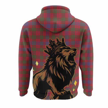 Ross Tartan Family Crest Hoodie Crowned Lion Roaring