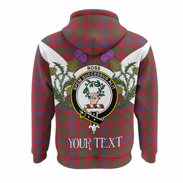 Ross Tartan Family Crest Hoodie Scottish Burns Night Thistle Floral