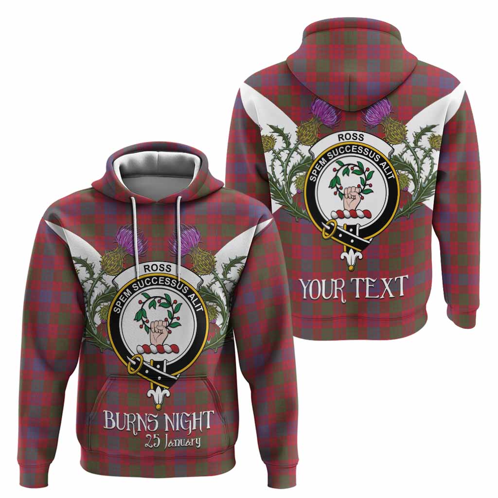 Ross Tartan Family Crest Hoodie Scottish Burns Night Thistle Floral