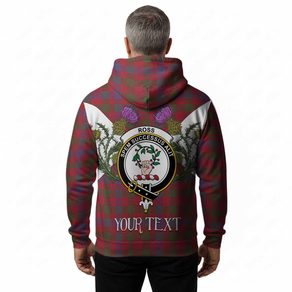 Ross Tartan Family Crest Hoodie Scottish Burns Night Thistle Floral