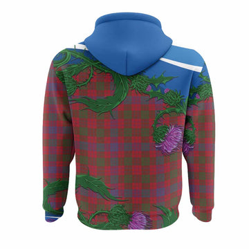 Ross Tartan Family Crest Hoodie Thistle in Minimalism