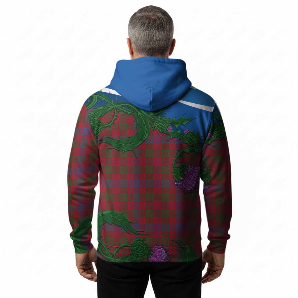 Ross Tartan Family Crest Hoodie Thistle in Minimalism
