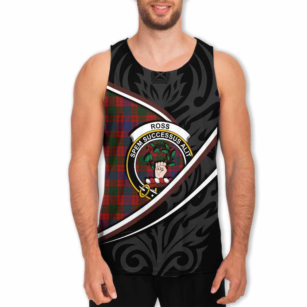 Ross Tartan Family Crest Men Tank Top Celtic Scottish Thistle Floral - Tartan Vibes Clothing