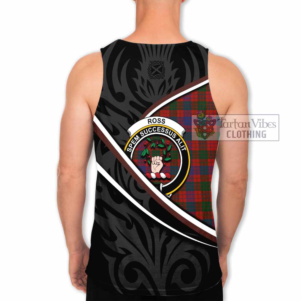 Ross Tartan Family Crest Men Tank Top Celtic Scottish Thistle Floral - Tartan Vibes Clothing