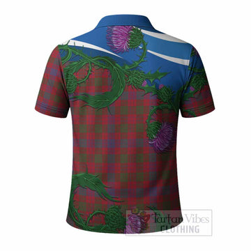Ross Tartan Family Crest Polo Shirt Thistle in Minimalism