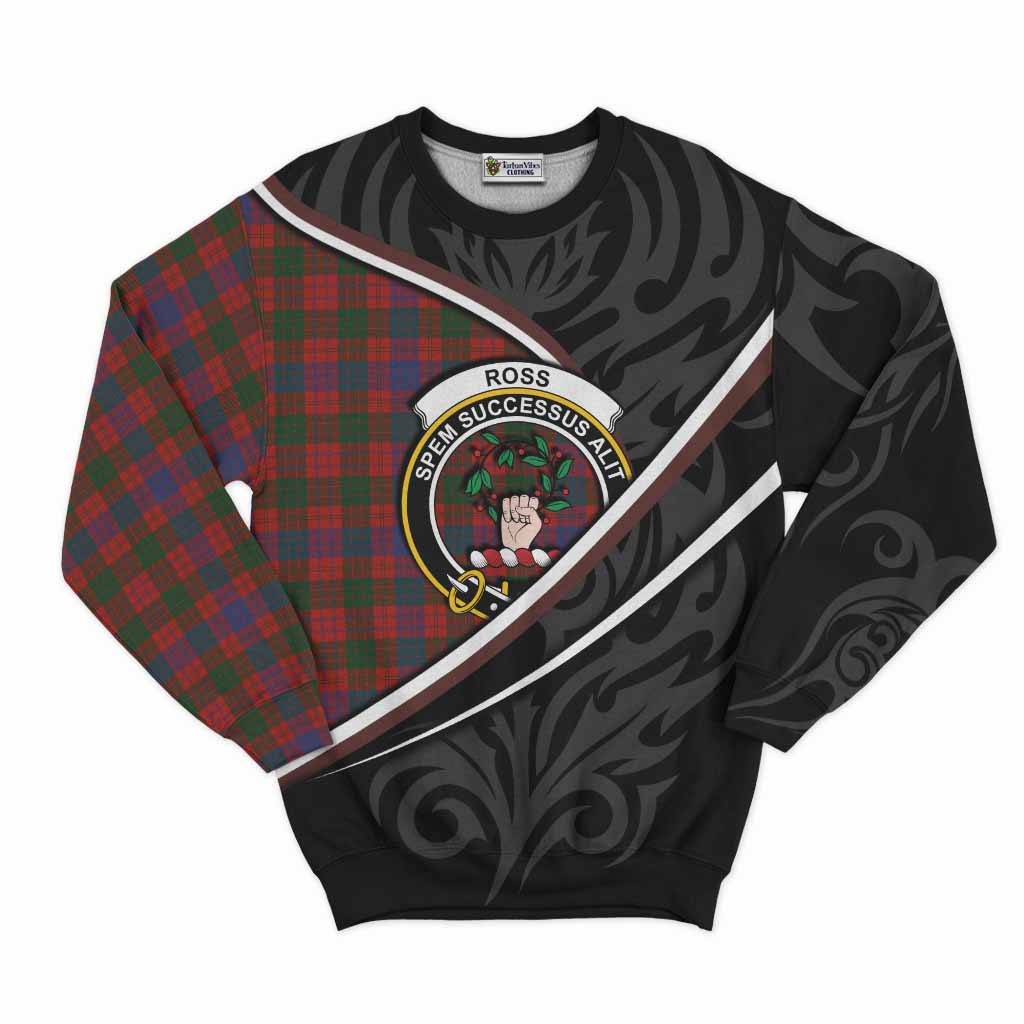Ross Tartan Family Crest Sweatshirt Celtic Scottish Thistle Floral - Tartan Vibes Clothing