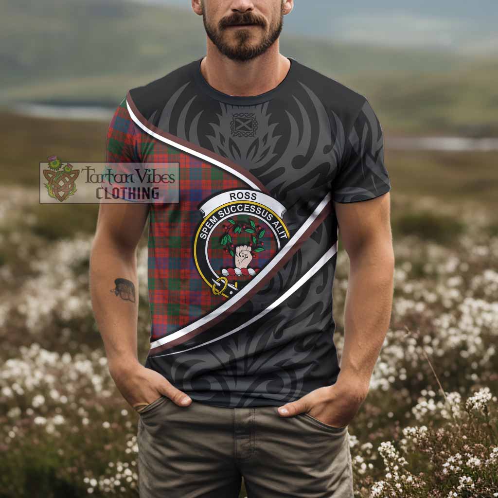 Ross Tartan Family Crest T-shirt Celtic Scottish Thistle Floral - Tartan Vibes Clothing